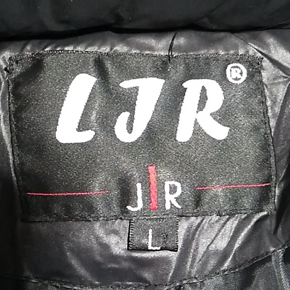 RARE! LJR JR Puffer Coat Zip/Snap Button Closure Sz.L - Picture 11 of 15